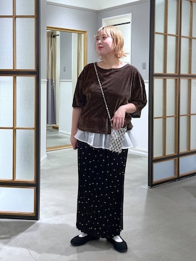 「LEPSIM（レプシィム）のアイテム（Tシャツ/カットソー）」を使った、ありぺいさん（レディース・157cm）の夏コーディネート