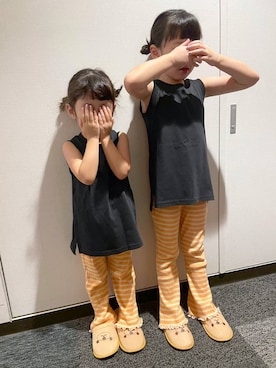 「LOWRYS FARM（ローリーズファーム）のＵＳＡロングタンク　290081（タンクトップ、ブラック系）」を使った、ありぺいさん（レディース・157cm）の夏コーディネート