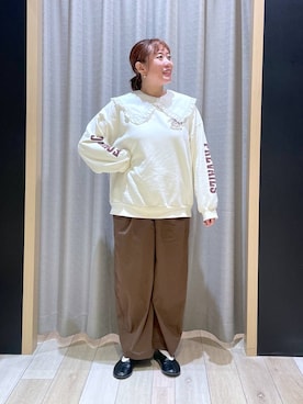 「アイテム（付け襟）」を使った、ありぺいさん（レディース・157cm）の秋コーディネート