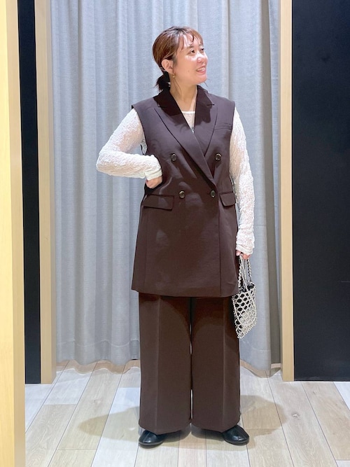 オフィスライン》ワイドタックパンツ 582113（その他パンツ）｜LEPSIM