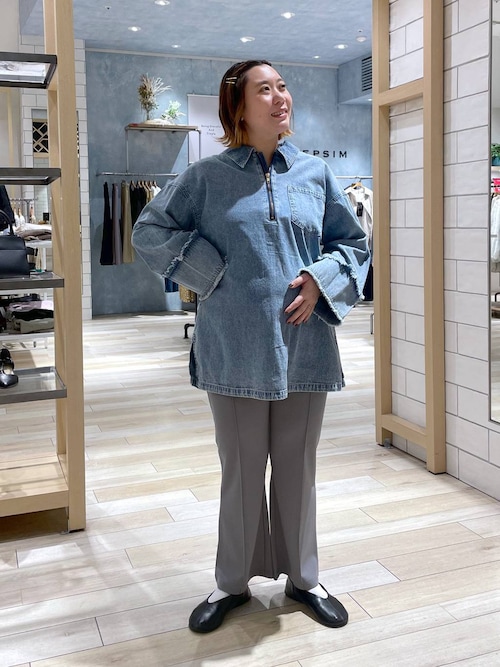 セール】【産前・産後対応】マタニティ／デニムZIPチュニック 638893