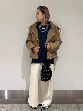 「URBAN RESEARCH Sonny Label（アーバンリサーチサニーレーベル）のヘビーウェイトコットンベーシックスウェット（スウェット）」を使った、鈴木　真衣さん（レディース・155cm）の冬コーディネート
