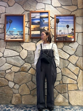 「URBAN RESEARCH Sonny Label（アーバンリサーチサニーレーベル）のアイテム（オールインワン・サロペット）」を使った、鈴木　真衣さん（レディース・156cm）の冬コーディネート