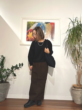 「冬服コーデ」｜「アイテム（スニーカー）」を使った、鈴木　真衣さん（レディース・156cm）の冬コーディネート