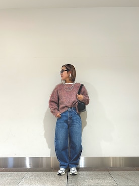 「ニットコーデ」｜「NIKE（ナイキ）のアイテム」を使った、鈴木　真衣さん（レディース・156cm）の秋コーディネート
