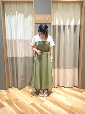 「Samansa Mos2 blue（サマンサモスモスブルー）のアイテム（ワンピース/ドレス）」を使った、るぴさん（レディース・155cm）の春コーディネート