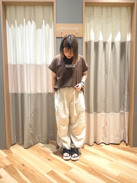 「Samansa Mos2 blue（サマンサモスモスブルー）のアイテム（パンツ）」を使った、るぴさん（レディース・155cm）の夏コーディネート
