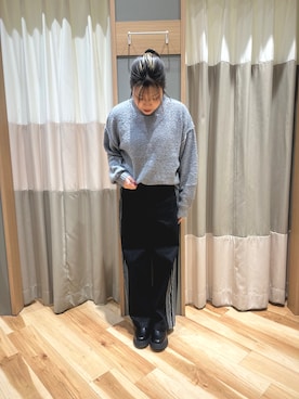 「Samansa Mos2 blue」｜「アイテム（ブーツ）」を使った、るぴさん（レディース・155cm）の冬コーディネート