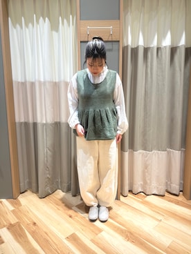 「アイテム（ドレスシューズ、ベージュ系）」を使った、るぴさん（レディース・155cm）の冬コーディネート