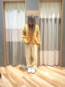 「Samansa Mos2 blue（サマンサモスモスブルー）のアイテム（トップス、オレンジ系）」を使った、るぴさん（レディース・155cm）の冬コーディネート