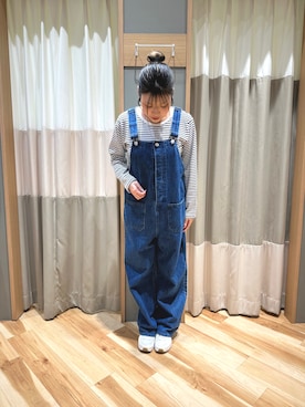 「Samansa Mos2（サマンサ モスモス）のアイテム（オールインワン・サロペット）」を使った、るぴさん（レディース・155cm）の冬コーディネート