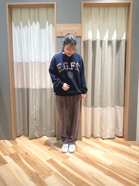 「アイテム（スウェット）」を使った、るぴさん（レディース・155cm）の秋コーディネート