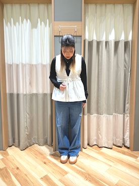 「Samansa Mos2 blue（サマンサモスモスブルー）のアイテム（スニーカー）」を使った、るぴさん（レディース・155cm）の冬コーディネート