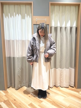 「サマンサモスモス」｜「アイテム（ジャケット/アウター）」を使った、るぴさん（レディース・155cm）の冬コーディネート