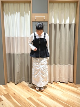 「Samansa Mos2 blue（サマンサモスモスブルー）のアイテム（スカート）」を使った、るぴさん（レディース・155cm）の春コーディネート