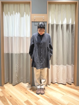 「アイテム（ドレスシューズ、ベージュ系）」を使った、るぴさん（レディース・155cm）の冬コーディネート