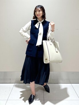「E'POR（エポール）の【A4対応】【E'POR】 I BAG（キャンバスコンビ縦型トートバッグ）【通勤】【メディア掲載】【雑誌掲載】（トートバッグ）」を使った、ayaさん（レディース・162cm）の冬コーディネート
