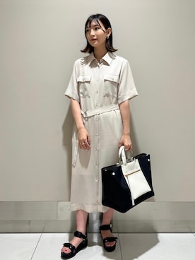 「雨の日」｜「アイテム（ワンピース/ドレス）」を使った、ayaさん（レディース・162cm）の夏コーディネート