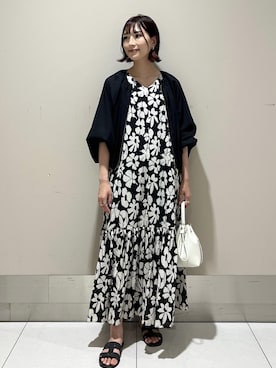 「シアー素材」｜「アイテム（ブルゾン）」を使った、ayaさん（レディース・162cm）の夏コーディネート
