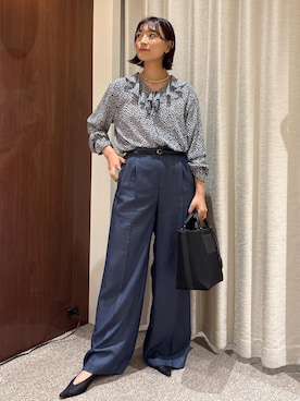 「E'POR（エポール）の【E'POR】【撥水加工・超軽量】 BOAT BAG Medium【25AW】（トートバッグ）」を使った、ayaさん（レディース・162cm）の秋コーディネート