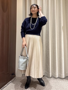 「ROPE'（ロペ）のアイテム（スカート）」を使った、ayaさん（レディース・162cm）の秋コーディネート