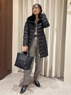 「E'POR（エポール）の【E'POR】【撥水加工・超軽量】 BOAT BAG Medium【25AW】（トートバッグ）」を使った、ayaさん（レディース・162cm）の秋コーディネート