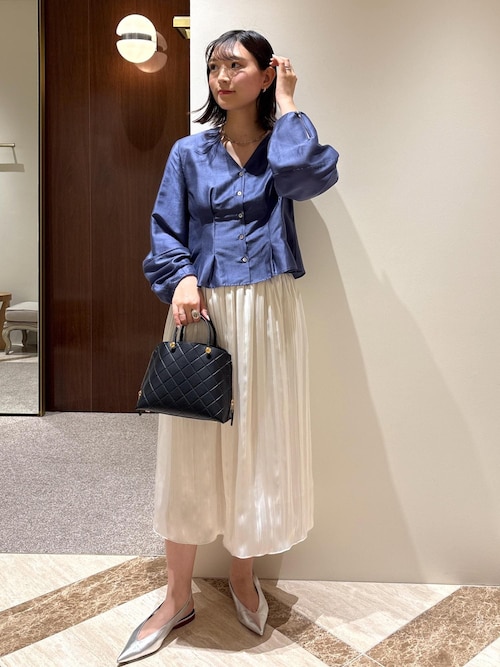 ブラウス シャツ 「洗える」パフスリーブシアーペプラムブラウス レディース ROPE' ブラウス シャツ 「洗える」パフスリーブシアーペプラム