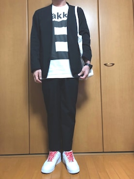 「MONKEY TIME（モンキータイム）のアイテム（テーラードジャケット）」を使った、ゆうき。さん（メンズ・176cm）の秋コーディネート