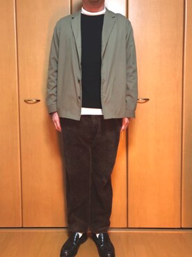 「ニコアンド」｜「アイテム（ローファー）」を使った、ゆうき。さん（メンズ・176cm）の秋コーディネート