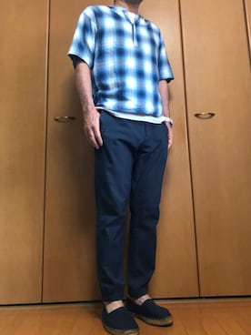 「EDIFICE（エディフィス）のアイテム（スラックス）」を使った、ゆうき。さん（メンズ・176cm）の夏コーディネート