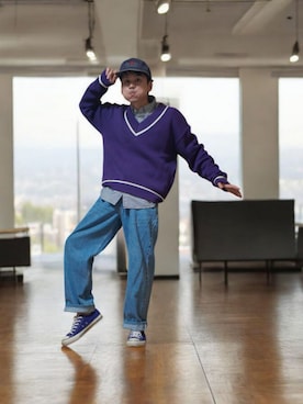 「アイテム（ニット/セーター）」を使った、九条∞(くじょうえいと)さん（メンズ・168cm・30代）の秋コーディネート