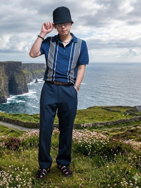 「Levi's（リーバイス）のアイテム（パンツ）」を使った、九条∞(くじょうえいと)さん（メンズ・168cm）の夏コーディネート