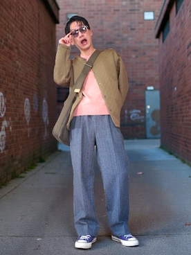 「アイテム（サングラス）」を使った、九条∞(くじょうえいと)さん（メンズ・168cm）の秋コーディネート