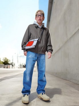 「アイテム（パーカー）」を使った、九条∞(くじょうえいと)さん（メンズ・168cm・30代）の冬コーディネート