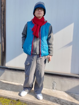 「BEAMS（ビームス）のアイテム」を使った、九条∞(くじょうえいと)さん（メンズ・168cm）の冬コーディネート