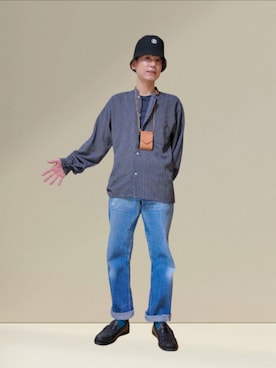 「アイテム（ローファー）」を使った、九条∞(くじょうえいと)さん（メンズ・168cm・30代）の夏コーディネート