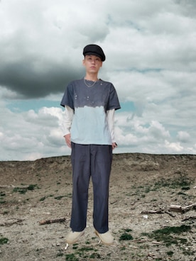 「アイテム（Tシャツ/カットソー）」を使った、九条∞(くじょうえいと)さん（メンズ・168cm）の秋コーディネート