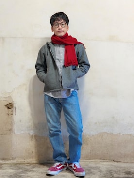 「アイテム（トップス）」を使った、九条∞(くじょうえいと)さん（メンズ・168cm・30代）の冬コーディネート