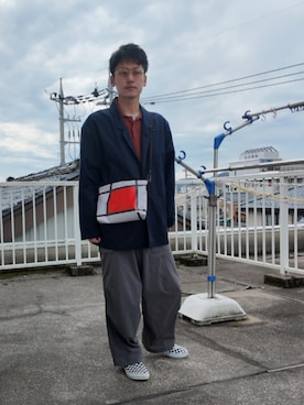 「アイテム（ジャケット/アウター）」を使った、九条∞(くじょうえいと)さん（メンズ・168cm・30代）の秋コーディネート