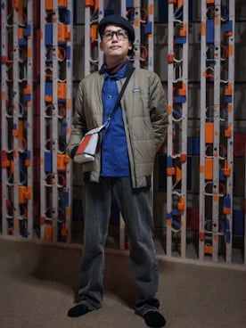 「アイテム（帽子）」を使った、九条∞(くじょうえいと)さん（メンズ・168cm・30代）の冬コーディネート