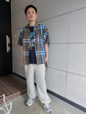 「無印良品（ムジルシリョウヒン）のアイテム」を使った、九条∞(くじょうえいと)さん（メンズ・168cm）の夏コーディネート