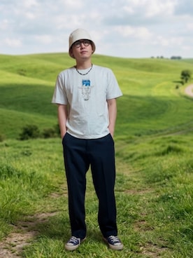 「Levi's（リーバイス）のアイテム（パンツ）」を使った、九条∞(くじょうえいと)さん（メンズ・168cm）の夏コーディネート