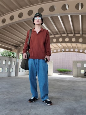 「アイテム（メガネ）」を使った、九条∞(くじょうえいと)さん（メンズ・168cm）の秋コーディネート