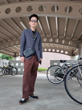 「アイテム（テーラードジャケット）」を使った、九条∞(くじょうえいと)さん（メンズ・168cm）の秋コーディネート