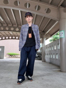 「古着MIX」｜九条∞(くじょうえいと)さん（メンズ・168cm・30代）の秋コーディネート