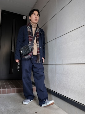 「The DUFFER of ST.GEORGE（ザダファーオブセントジョージ）のアイテム」を使った、九条∞(くじょうえいと)さん（メンズ・168cm）の冬コーディネート