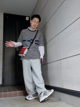 「アイテム（バッジ）」を使った、九条∞(くじょうえいと)さん（メンズ・168cm）の秋コーディネート