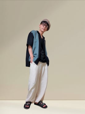 「アイテム（帽子）」を使った、九条∞(くじょうえいと)さん（メンズ・168cm）の夏コーディネート