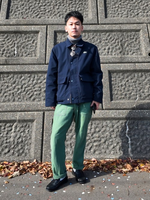 ラコステ LACOSTE 撥水スナップボタンジャケット （ダーク