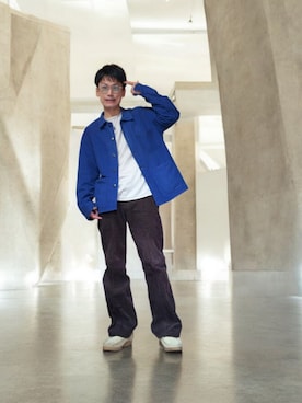 「アイテム（カバーオール）」を使った、九条∞(くじょうえいと)さん（メンズ・168cm）の秋コーディネート